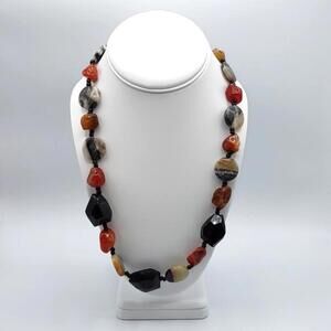 Vintage Chunky Quartz and Agate Beaded Necklace